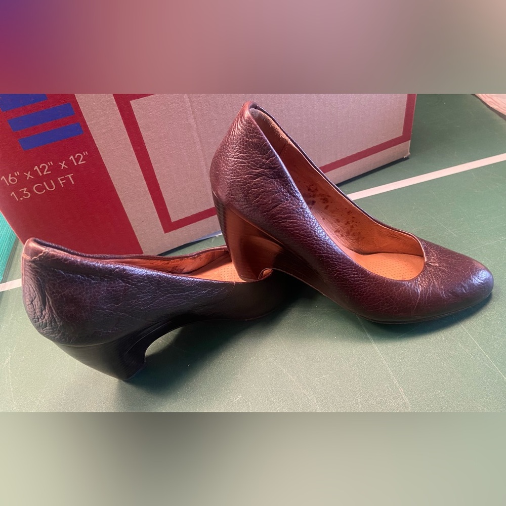Corso Como brown leather ballet wedge heels size 6m
